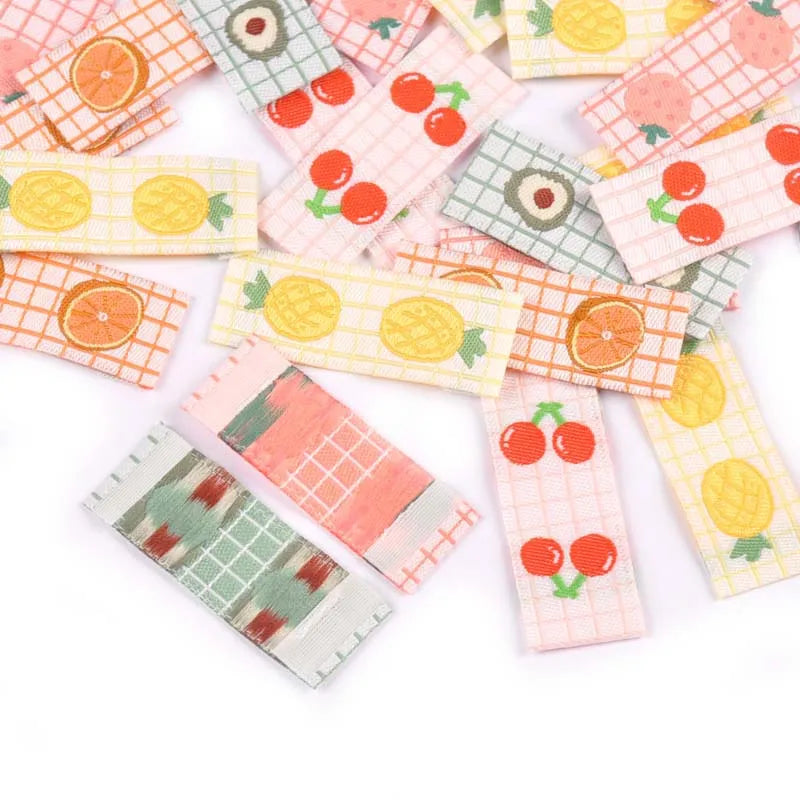Fruit Embroidery Labels – Cherry & Avocado Washable Sewing Tags Embroidery Sewing Labels Qme
