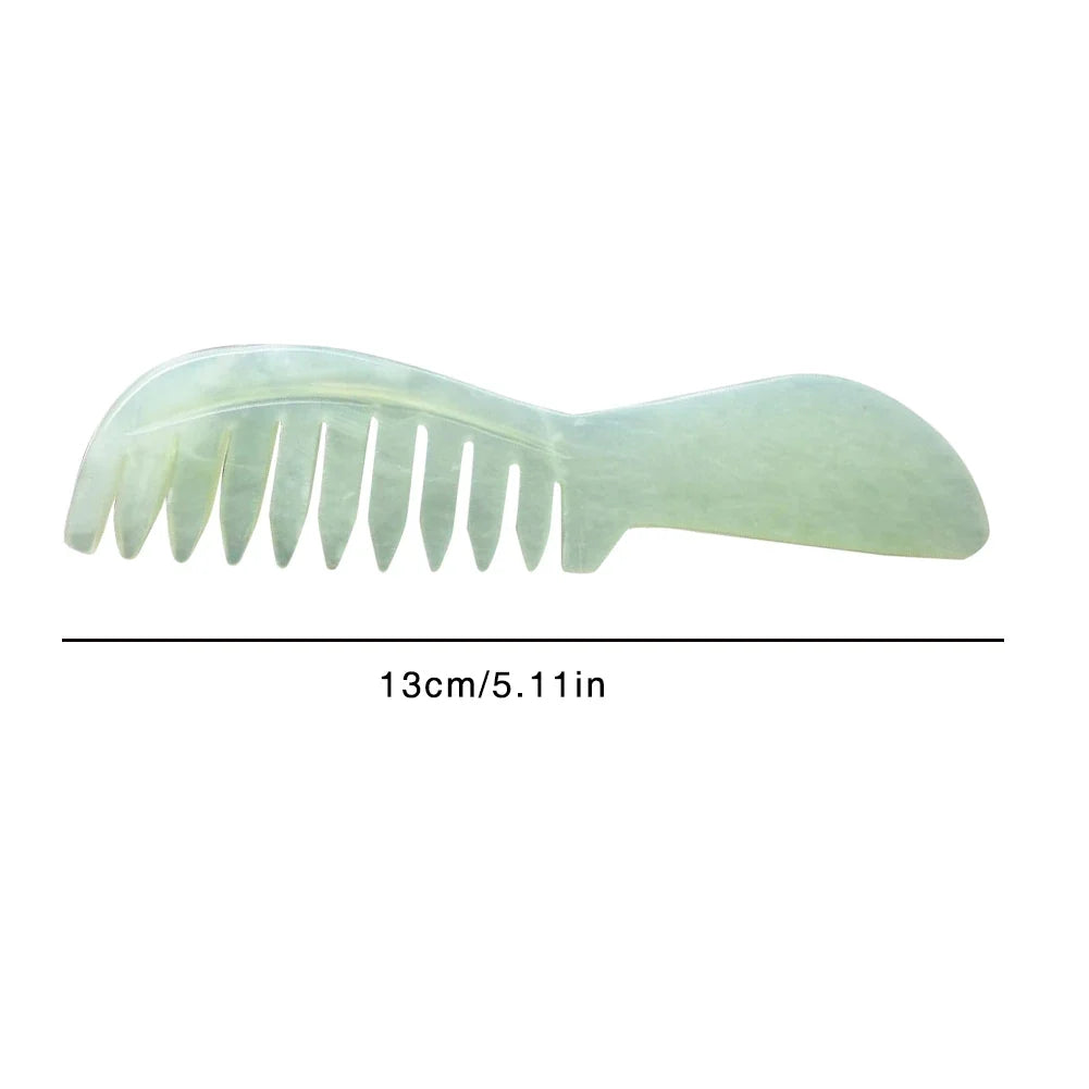 Natural Jade Stone Massage Comb – Scalp Massager Tool Jade Scalp Massage Comb Qme