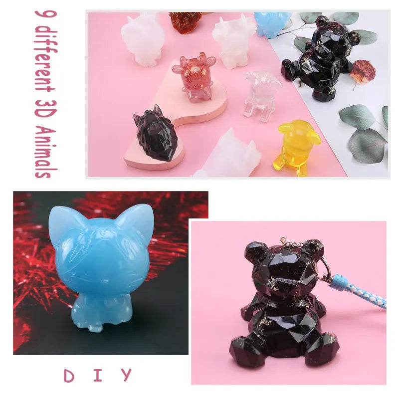 3D Bear Silicone Resin Mold – Epoxy Casting Mold for DIY Crafts Silicone Casting Mold Qme