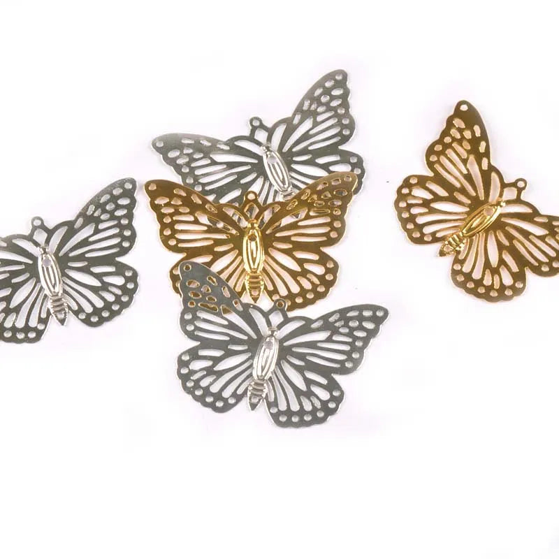 Filigree Metal Flower Butterfly Connector Wraps 20pcs Filigree Craft Connectors Qme