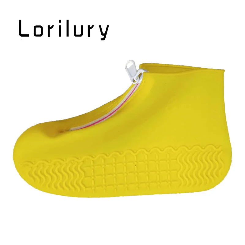Reusable Waterproof Shoe Covers with Zipper – Men & Women Waterproof Shoe Covers Qst Yellow XL
