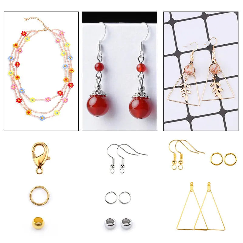 Alloy Earring Hooks, Lobster Clasps & Jump Rings – 8 Colors Jewelry Findings Kit Qme