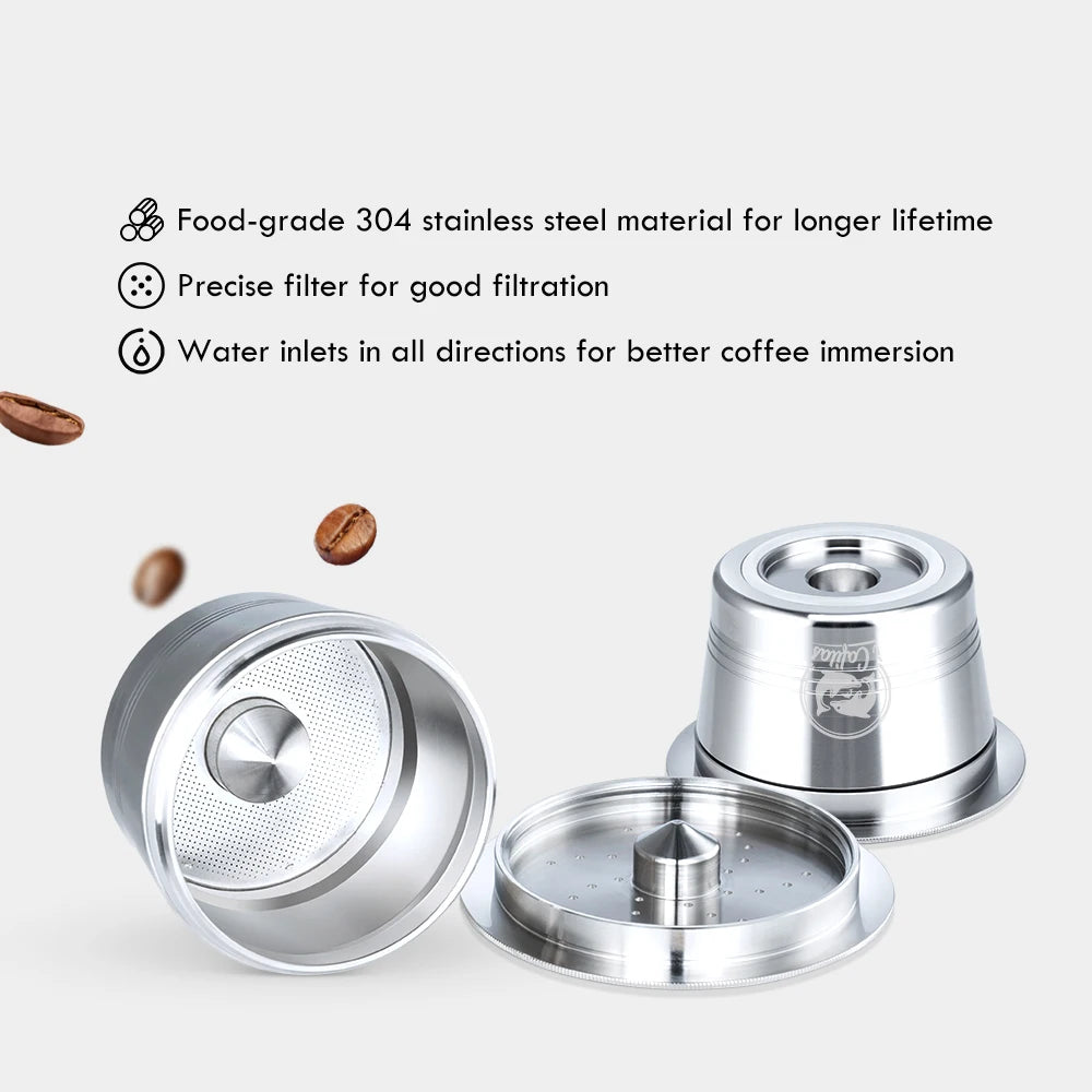 Reusable Stainless Steel Coffee Capsule for Caffitaly & K-Fee Refillable Coffee Capsule Qst