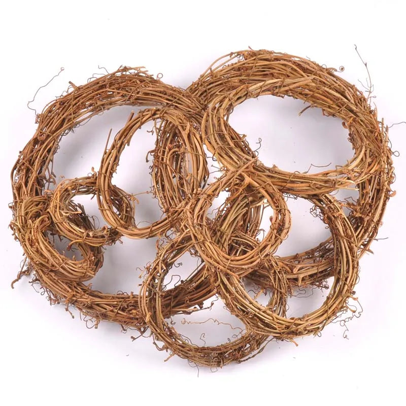 Rattan Wreath Floral Hoop Hanging Ring | DIY Artificial Flower Rattan Wreath Hoop Ring Qme