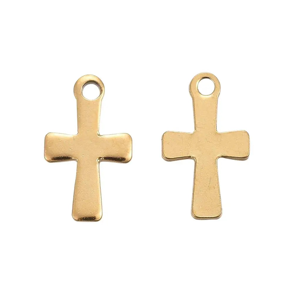 304 Stainless Steel Cross Charms Pendants – DIY Jewelry Making Jewelry Making Charms Qme Golden