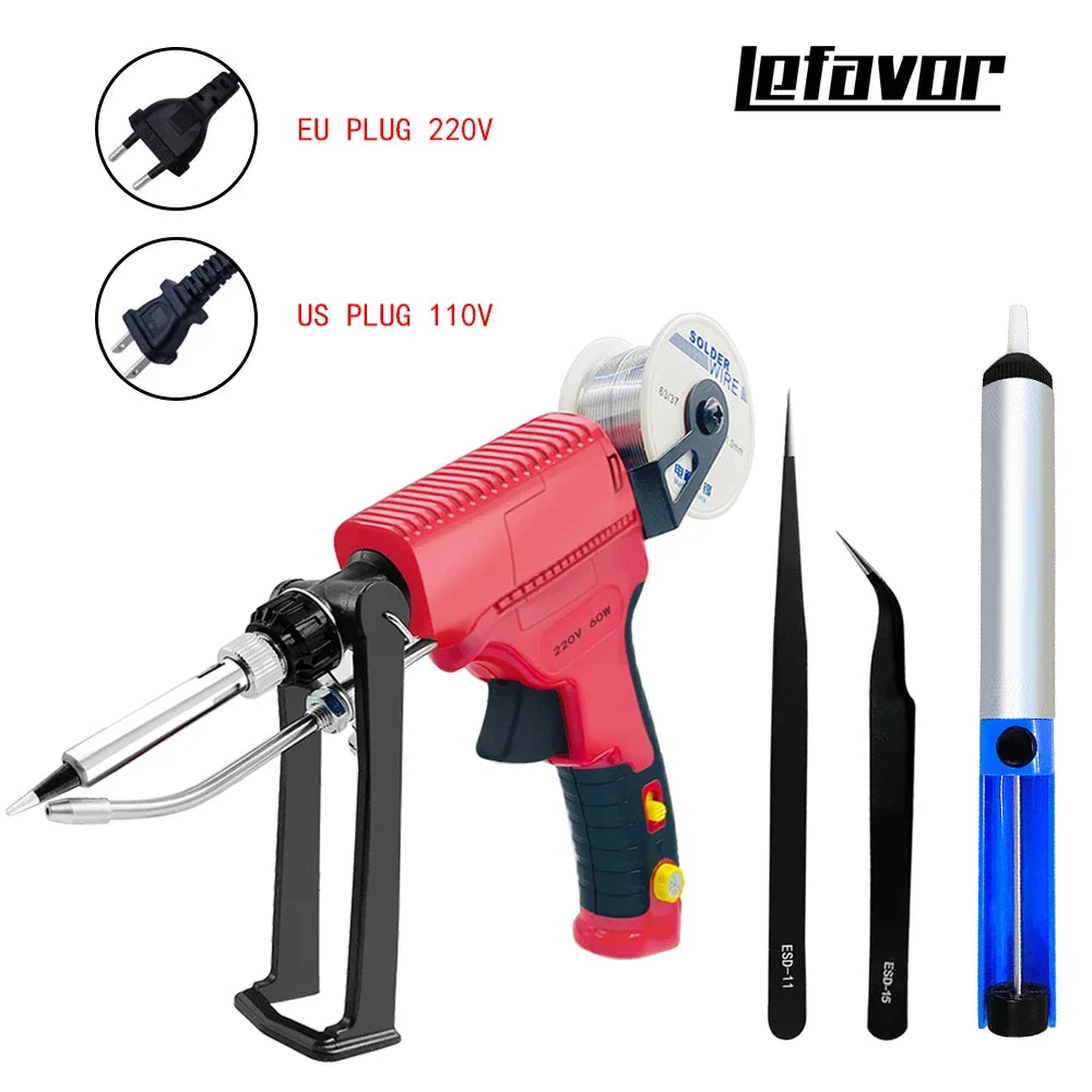 Electric Soldering Iron Gun – Internal Heating & Auto Tin Feed Soldering Iron Gun Qme 60W R 220V EU Plug