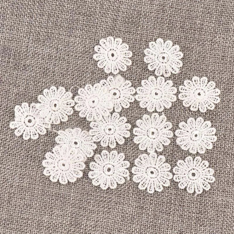 White Flower Lace Embroidery Ribbon Applique Trim 26mm Lace Ribbon Trim Qme