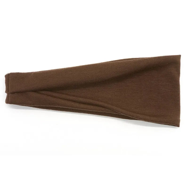 Women's Cotton Turban Twist Headband – 20 Colors Turban Twist Headband Qme Coffee 10cm-22cm