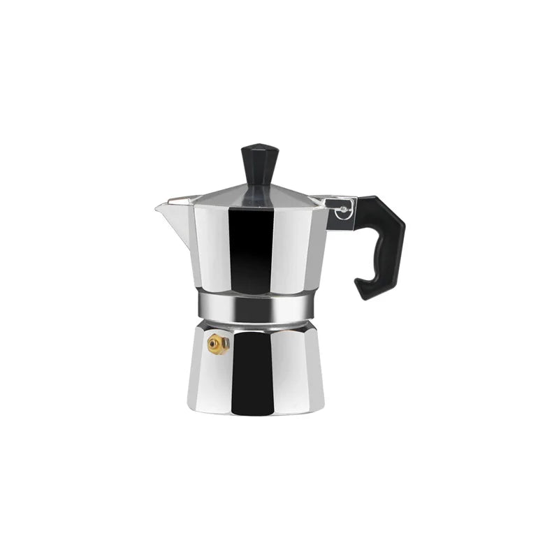 Aluminum Moka Pot Stovetop Espresso Maker 600ML – Silver Red Black Stovetop Moka Pot Qst 1cup(50ml)