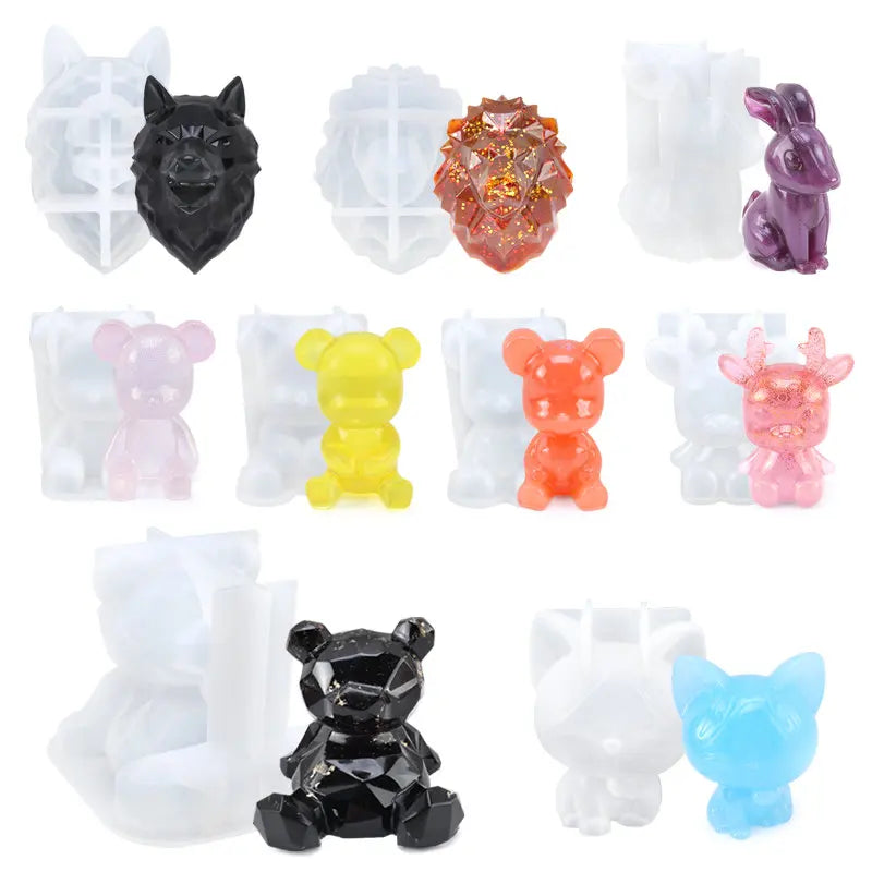 3D Bear Silicone Resin Mold – Epoxy Casting Mold for DIY Crafts Silicone Casting Mold Qme