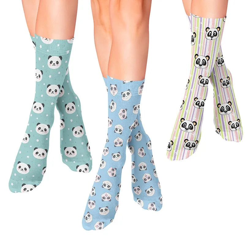 Cute Panda Cartoon Women's Novelty Socks – Korean Style Novelty Socks Qme