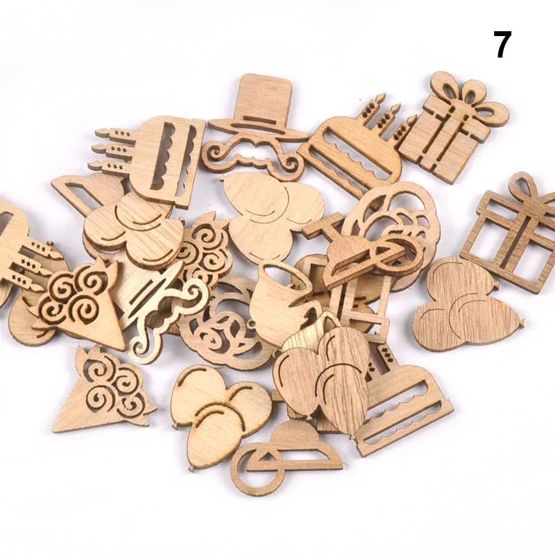 Mix Pattern Unfinished Wood Slices 50pcs – DIY Craft Supplies Wood Craft Supplies Qme 7