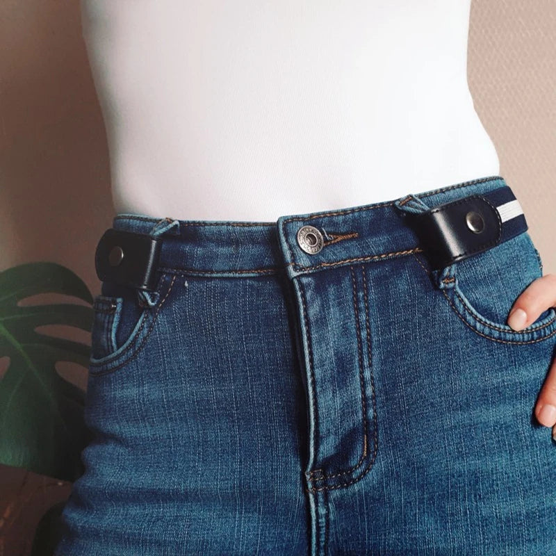 Women's Buckle-Free Elastic Waist Belt for Jeans & Pants Elastic Waist Belt Qme