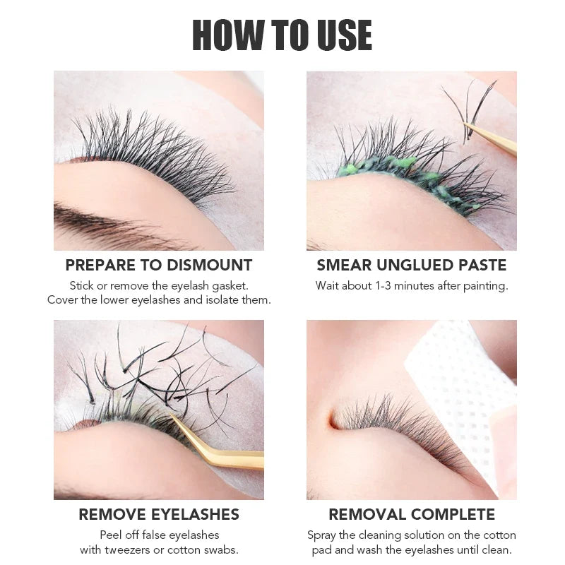 NATUHANA Eyelash Extension Glue Cream Remover – 5pc Set Lash Extension Remover Qme