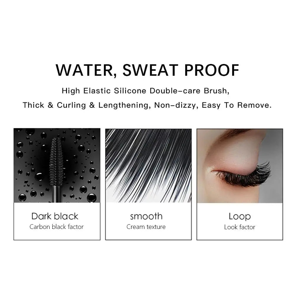 QIBEST 4D Waterproof Mascara – Curling & Lengthening Black Waterproof Mascara Qme