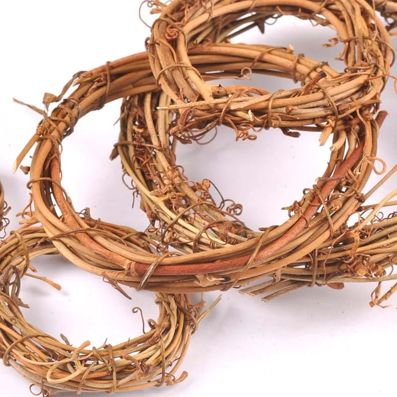Rattan Wreath Floral Hoop Hanging Ring | DIY Artificial Flower Rattan Wreath Hoop Ring Qme