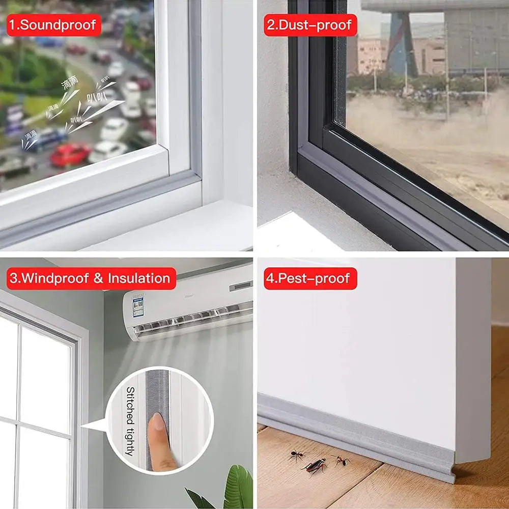 Cuttable Acoustic Door & Window Foam Seal Strip 2m — Weatherstrip Foam Weatherstrip Seal Qme