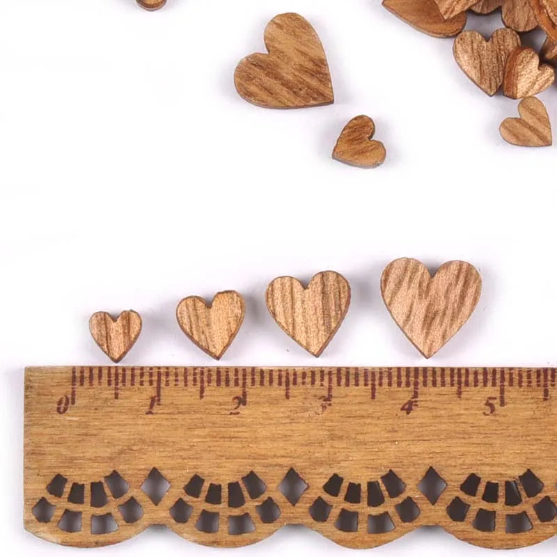 Mixed Heart Wood Pieces – DIY Scrapbooking & Wedding Crafts Wood Craft Embellishments Qme