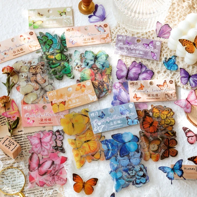 Butterfly Deco Stickers – Scrapbooking & Bullet Journaling Decorative Craft Stickers Qme
