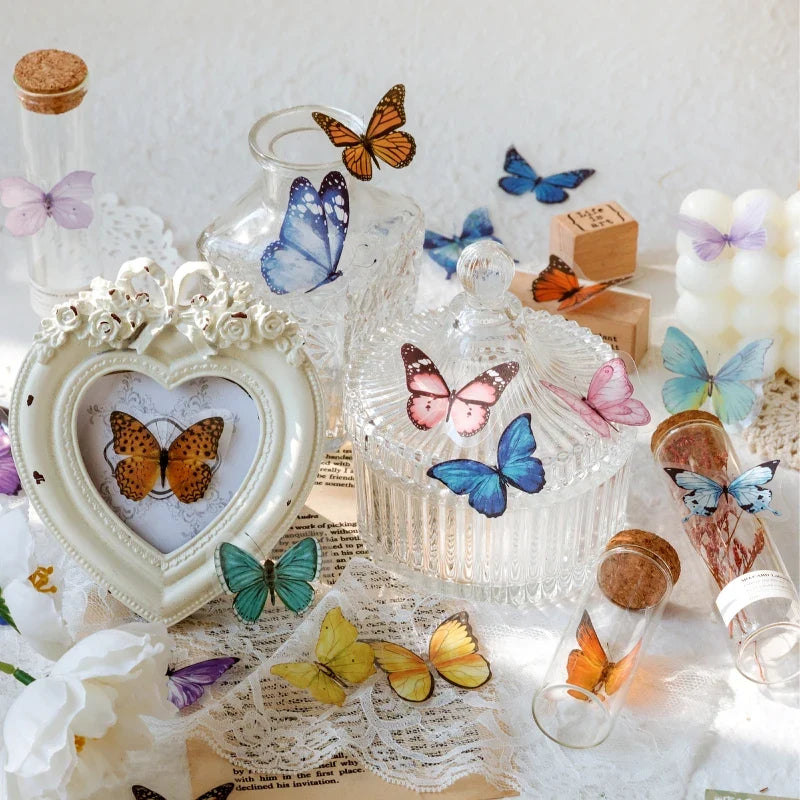 Butterfly Deco Stickers – Scrapbooking & Bullet Journaling Decorative Craft Stickers Qme