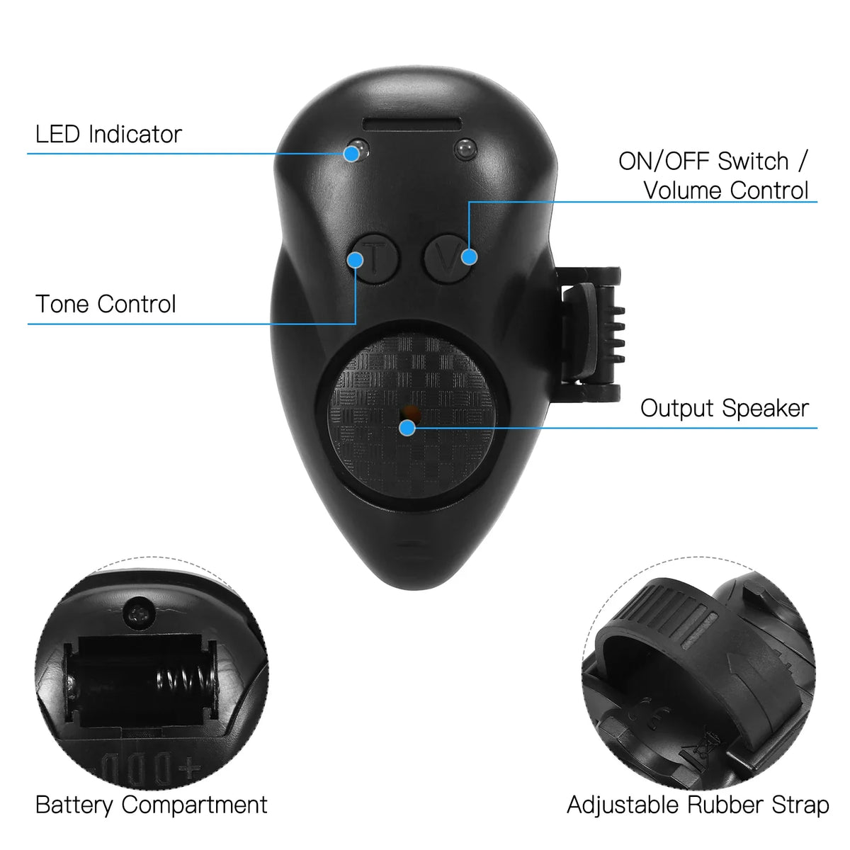 Fishing Bait Alarm LED Alert Luminous Indicator – 2 Colors Fishing Bite Alarm Qme