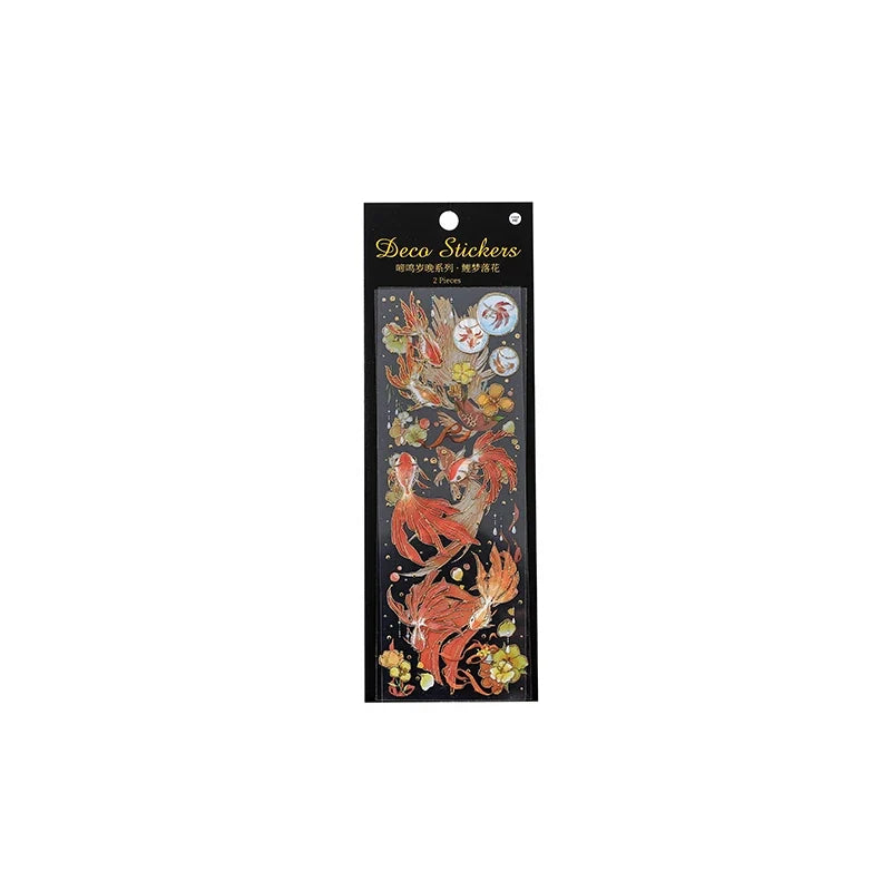 Chinese Koi Flat Stickers – Aesthetic Journal & Scrapbook Sheets Decorative Sticker Sheets Qme