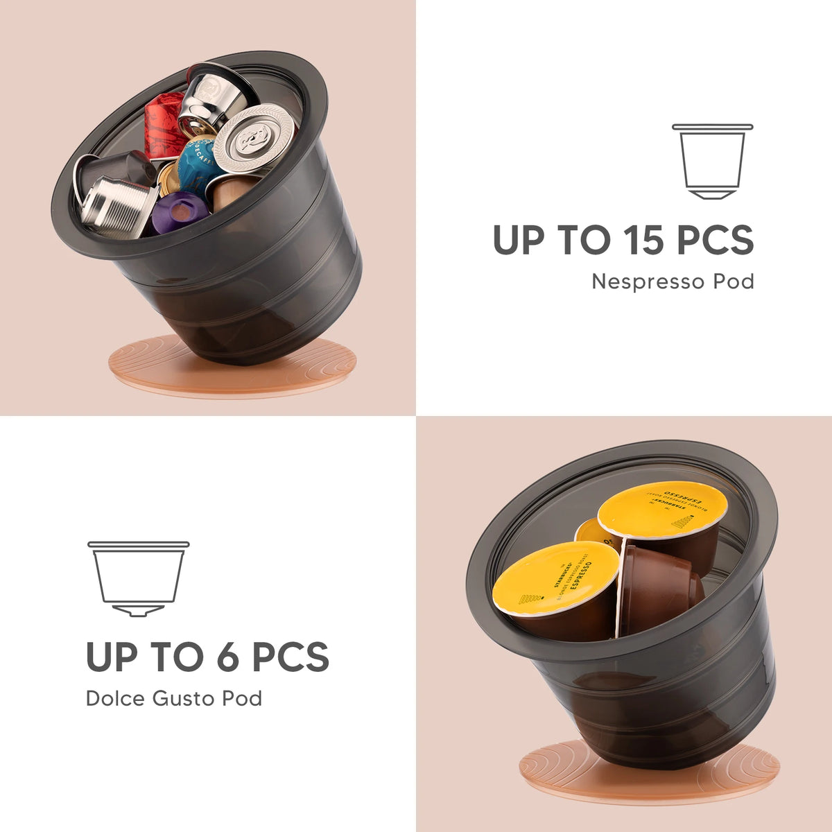 RECAFIMIL Coffee Capsule Holder & Pod Organizer Storage Box Pod Organizer Qst
