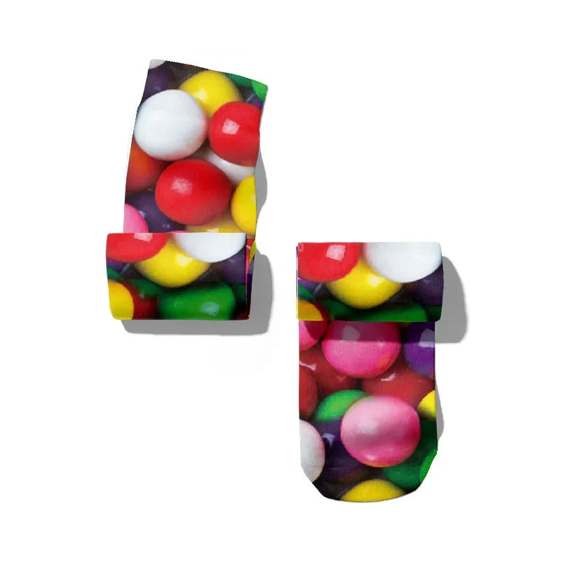 3D Candy Ice Cream Novelty Socks – Soft, Fun & Colorful Novelty Patterned Socks Qme