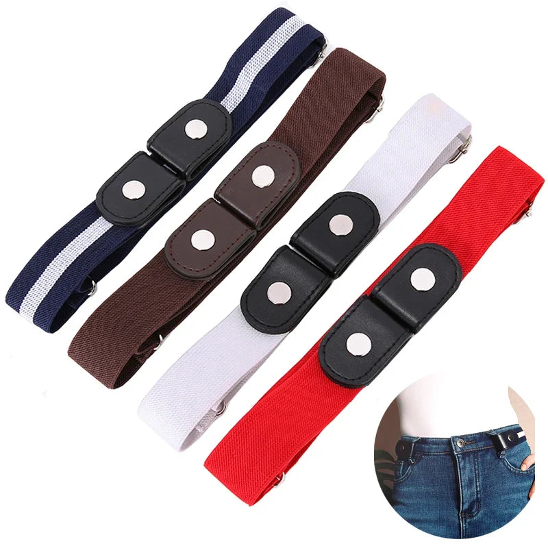 Women's Buckle-Free Elastic Stretch Belt for Jeans & Pants Elastic Waist Belt Qme