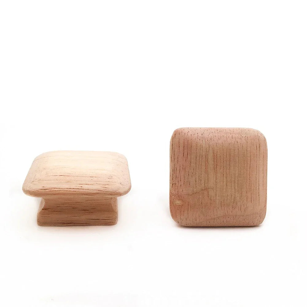Square Natural Wood Cabinet Knobs & Drawer Pulls – 40mm Cabinet Knobs Qme 1 piece