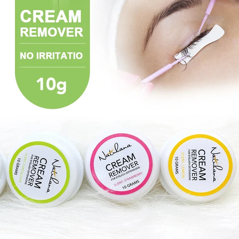 NATUHANA Eyelash Extension Glue Cream Remover – 5pc Set Lash Extension Remover Qme