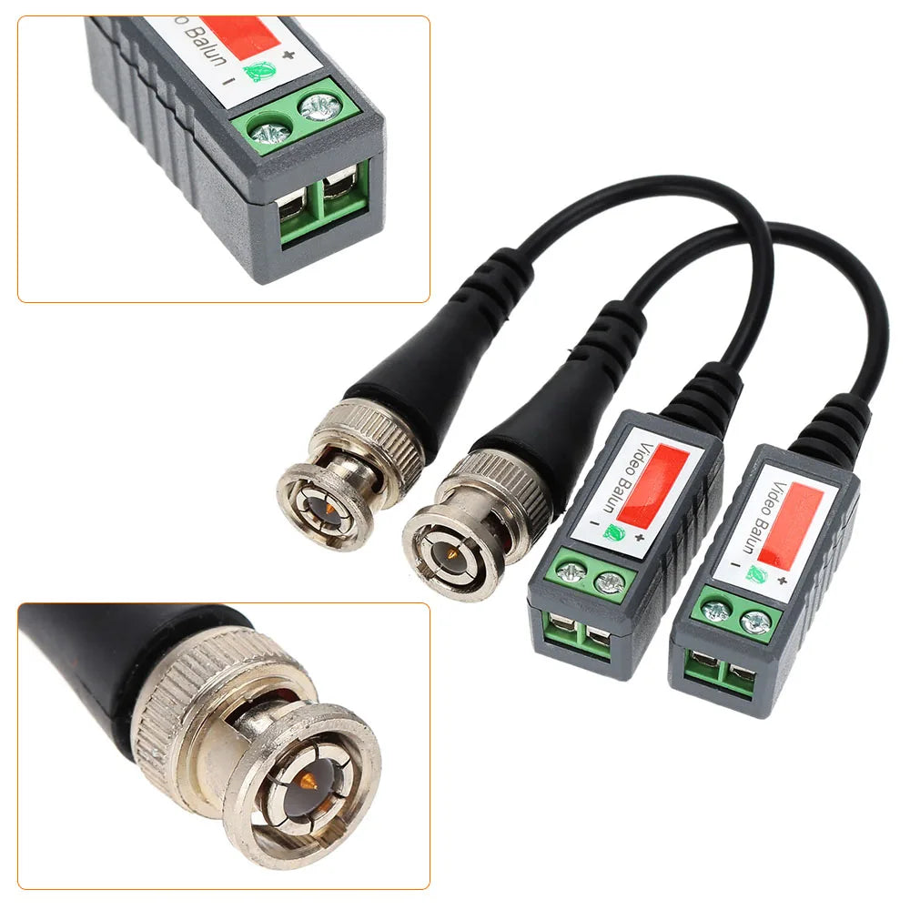 5-Pack Passive CCTV Balun UTP to BNC – 2000ft HD CAT5 Signal CCTV Video Balun Qme
