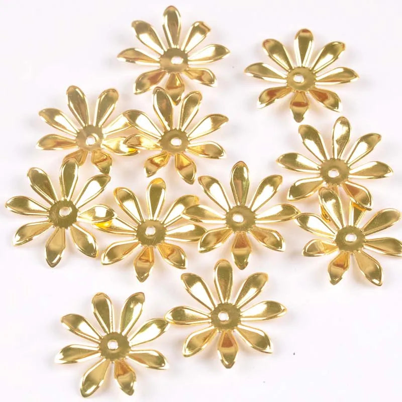 Filigree Flower Connector Wraps 26mm – 20pcs Gold Silver Bronze Filigree Embellishments Qme
