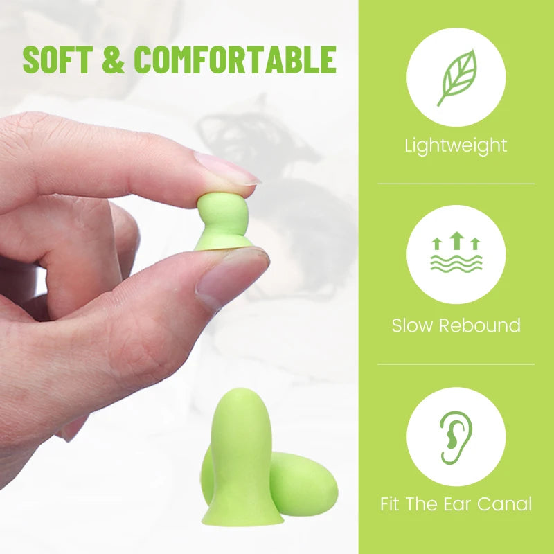 XceeFit Slow Rebound Foam Earplugs – Soft Sleep Noise Reduction Sleep Foam Earplugs Qst