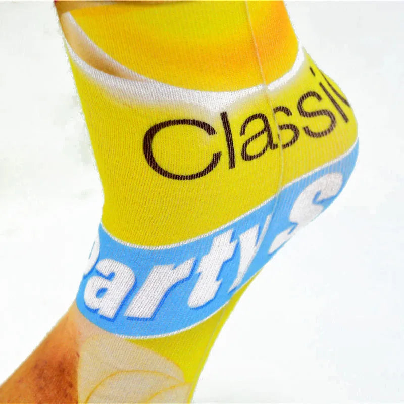 Funny 3D Potato Chips & French Fries Novelty Socks | One Size Novelty Print Socks Qme