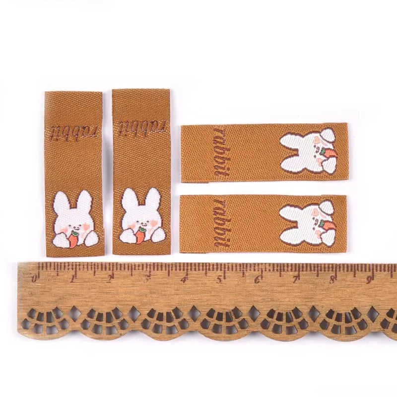 Brown Rabbit Carrot Embroidery Labels – Sewing Craft Tags 50pc Embroidery Sewing Labels Qme