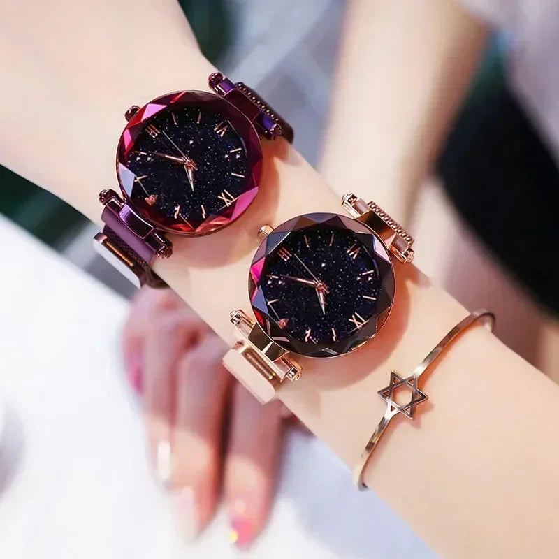 Luxury Starry Sky Women's Watch | Magnetic Mesh Band Women's Fashion Watch Qme