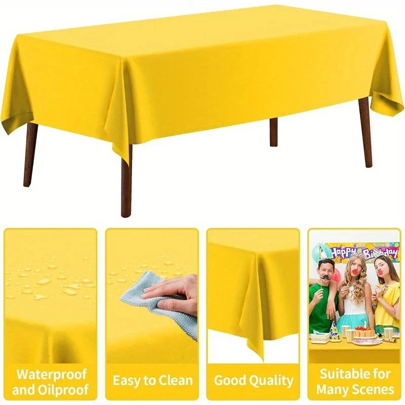 Disposable Waterproof Tablecloths – PE Party & Camping Cover Disposable Tablecloth Qme