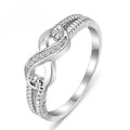 925 Sterling Silver Figure-8 Ring – AAA Cubic Zirconia | Qme Sterling Silver Ring Qme 10