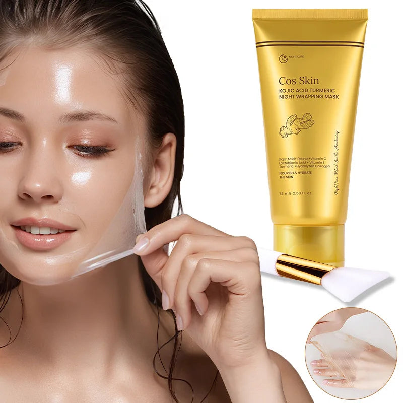 Kojic Acid & Turmeric Overnight Peel Off Mask | Collagen Overnight Face Mask Qme