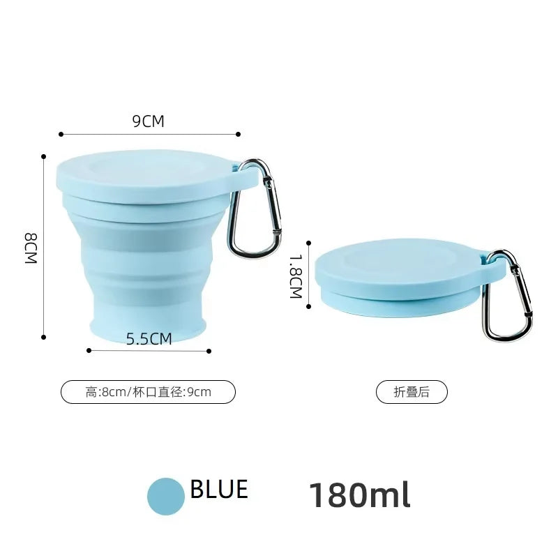 Silicone Folding Cup – Portable Camping & Travel Water Cup Folding Silicone Cup Qst Blue-1pc