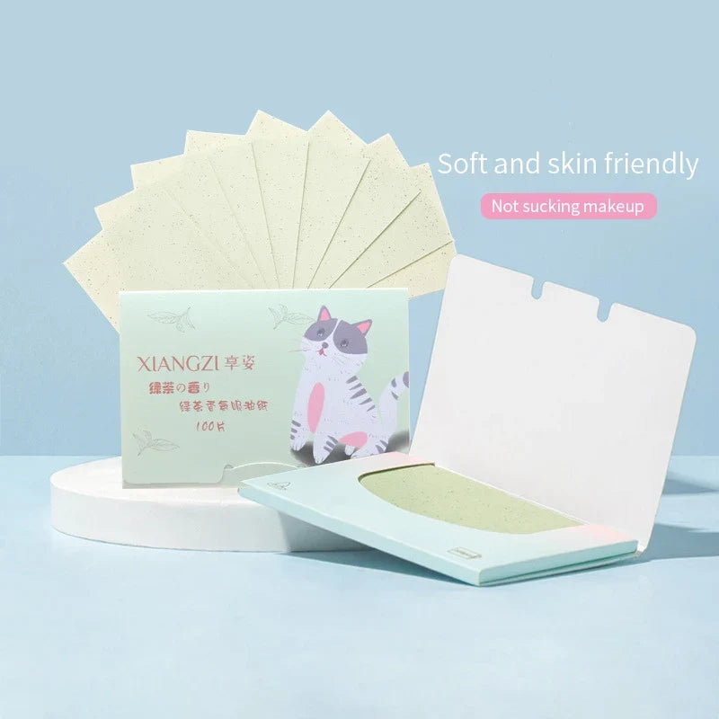 100-Count Portable Face Oil Blotting Papers | Matte Finish Oil Blotting Papers Qme