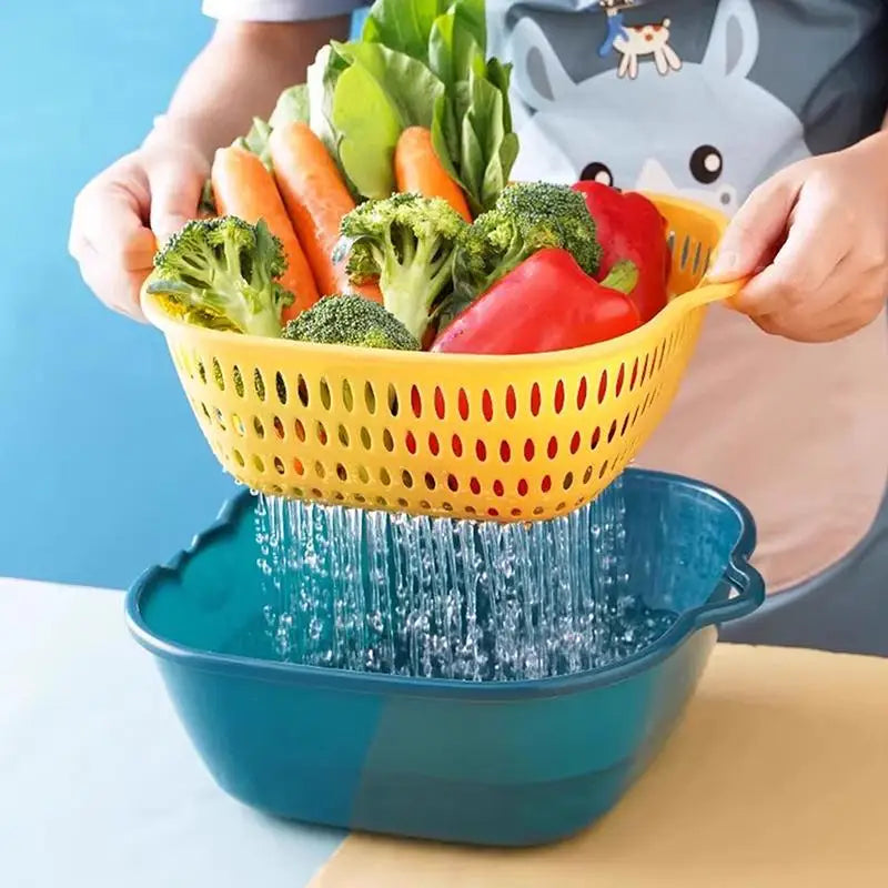 6-Pack Double Layer Drain Basket Kitchen Sink Organizer Kitchen Drain Basket Qst