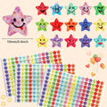 Glitter Foil Star & Happy Face Stickers – 1500 Pcs, 15 Designs Craft Stickers Qme Default Title