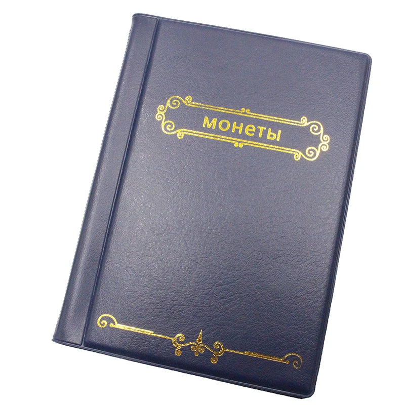 120-Pocket Double Row Coin Collection Album Book – Leather Coin Collection Album Qme