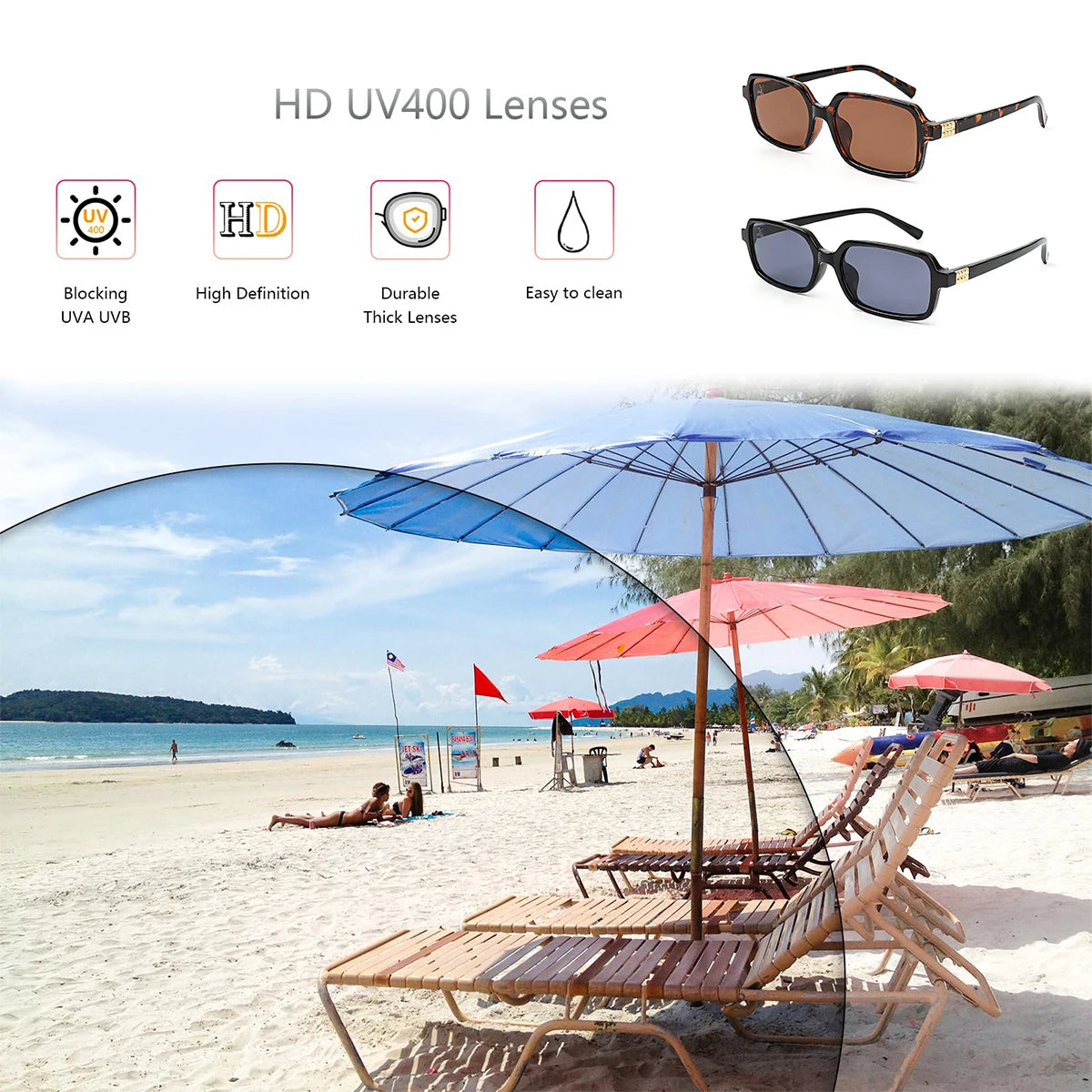 VOPHA S20 Rectangle Vintage Sunglasses UV400 Women & Men Fashion Sunglasses Qst