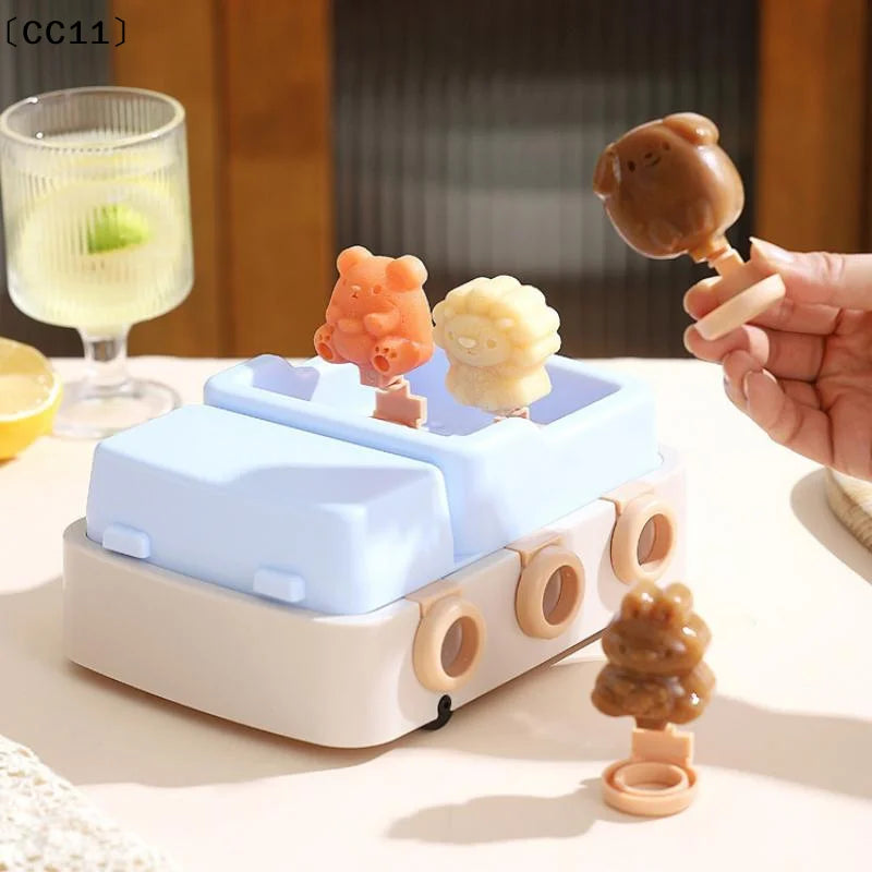 Animal Popsicle Molds Set with Lids & Sticks – DIY Ice Cream Popsicle Mold Set Qme