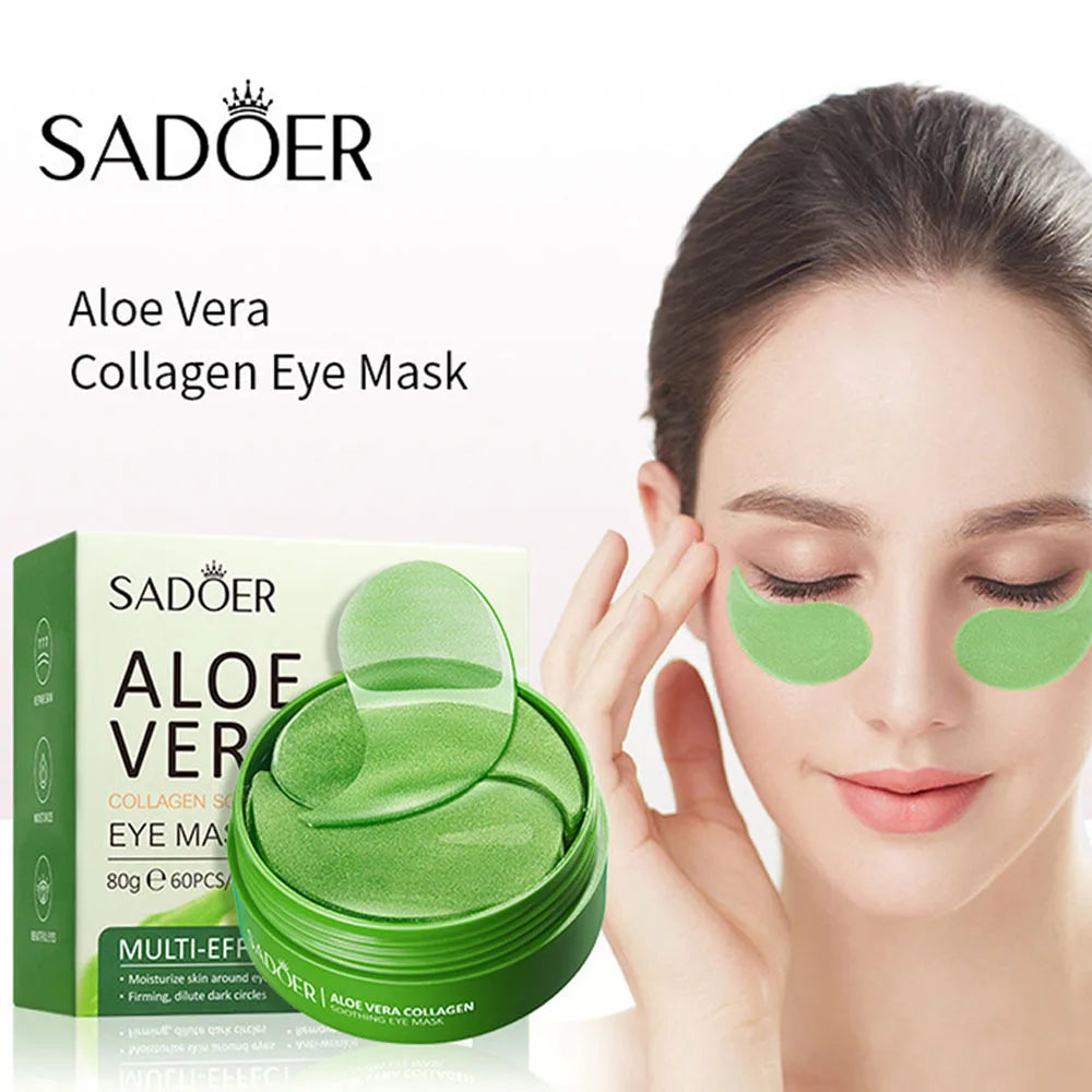 60pcs Aloe Vera Collagen Eye Masks – Hydrating Under-Eye Patches Eye Mask Patches Qst