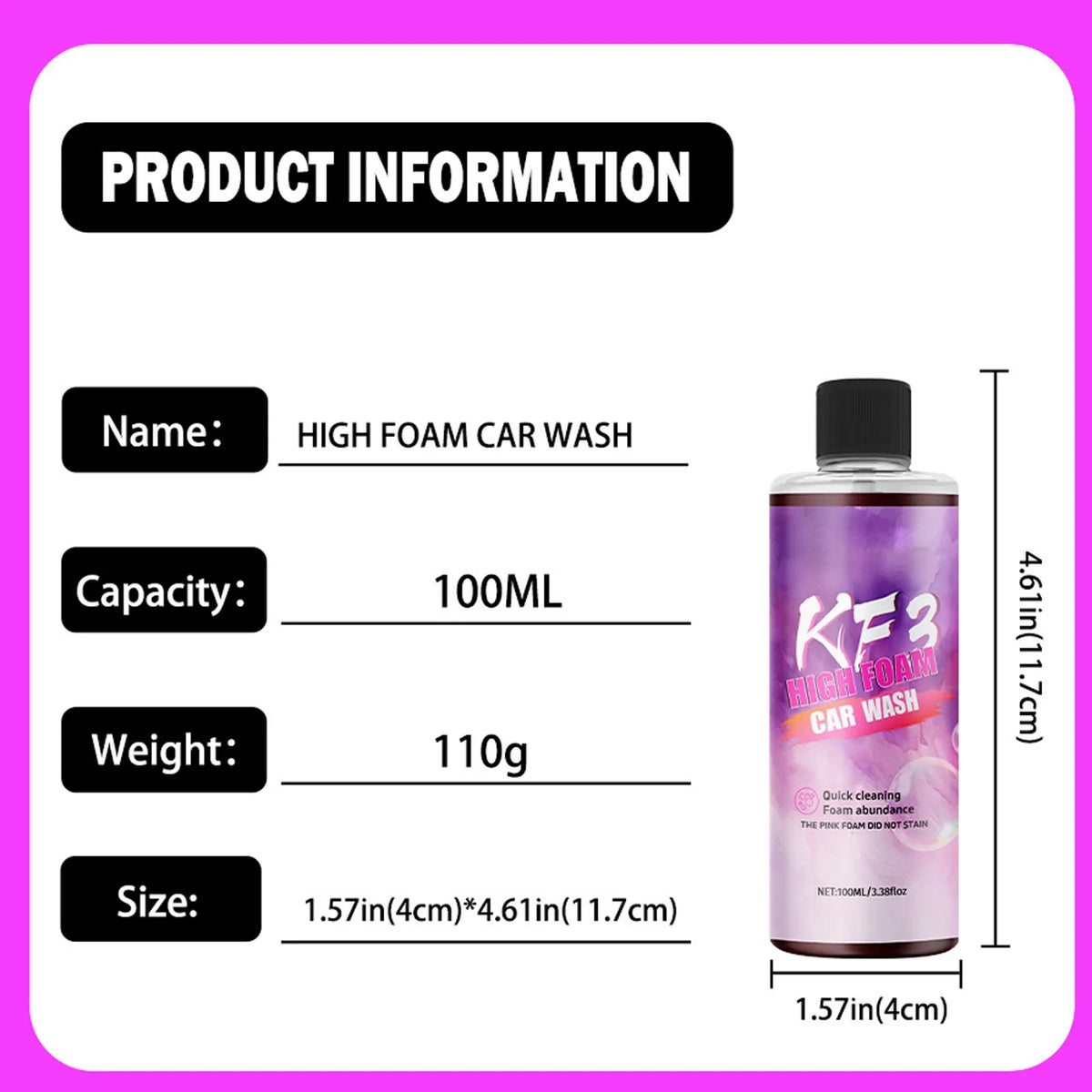 Concentrated Foam Pre-Wash Soap for Car & Motorcycle Car Pre-Wash Foam Qme