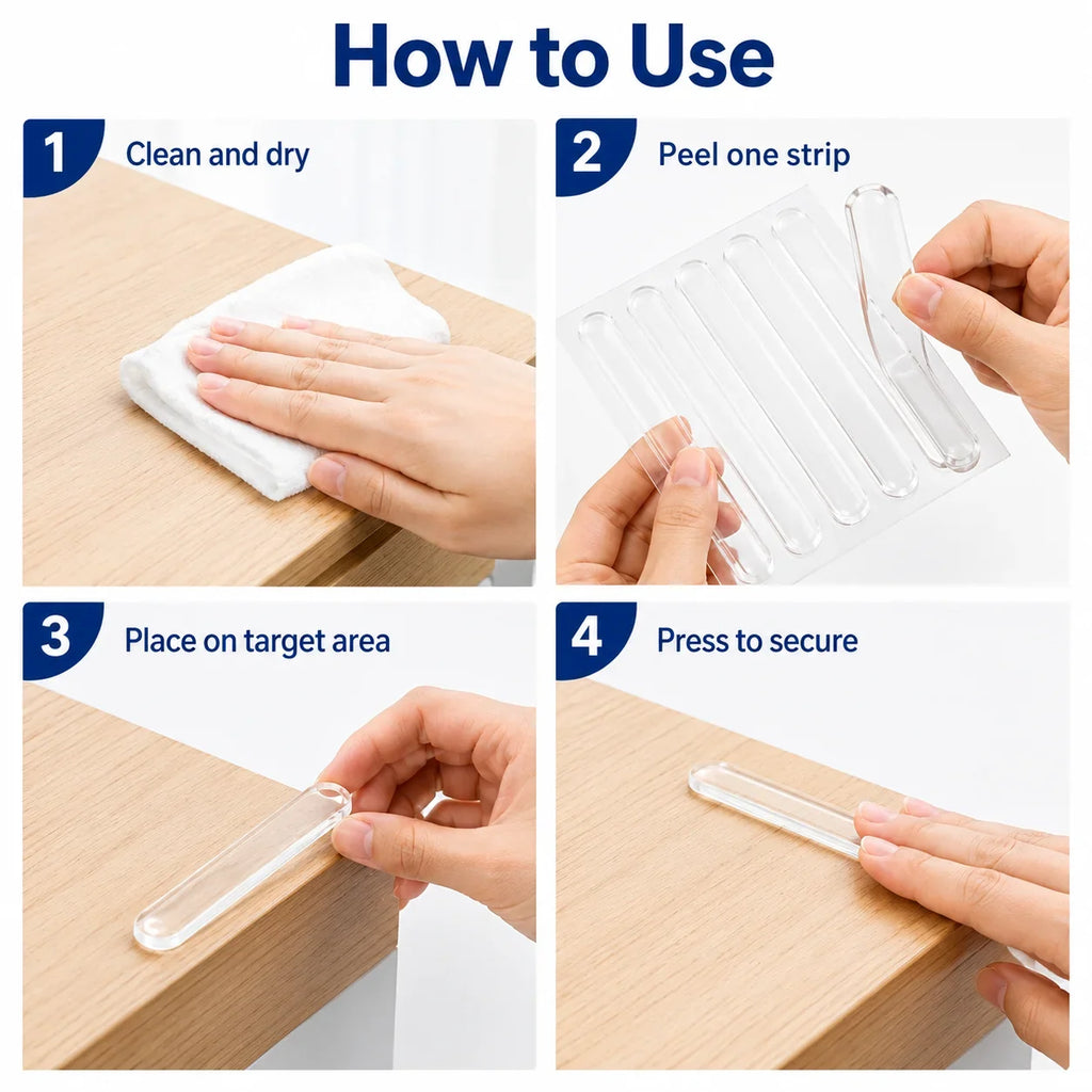 Transparent Silicone Bumper Pads – Self-Adhesive Door Stopper Silicone Bumper Pads Qme